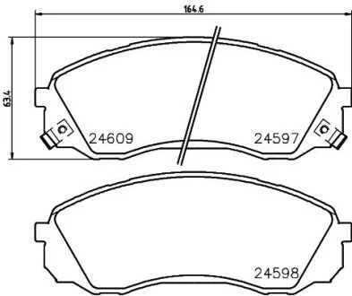 Гальмівні колодки, дискове гальмо (набір) HELLA 8DB355013541