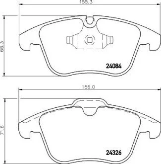 Гальмівні колодки, дискове гальмо (набір) HELLA 8DB355013621