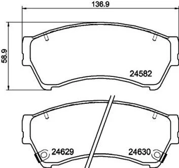 Тормозные колодки перед. Mazda 6 1.8, 2.0 MRZ 07- HELLA 8DB 355 013-761