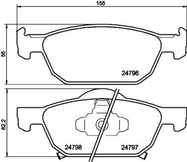 Колодки тормозные перед.) Honda Accord 08- HELLA 8DB 355 013-891