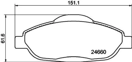 Гальмівні колодки дискові перед. Peugeot 308 1.2-2.0D 09.07-08.16 HELLA 8DB355013-911