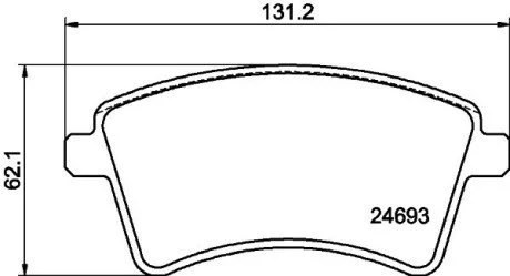 Гальмівні колодки, дискове гальмо (набір) HELLA 8DB355013961