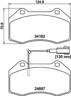 Гальмівні колодки, дискове гальмо (набір) HELLA 8DB355014061