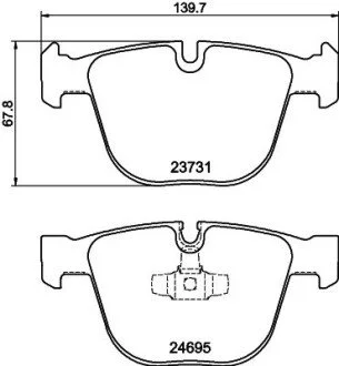 Тормозные колодки зад. BMW 535i/530d/740i/750i/730d 08- HELLA 8DB 355 014-141