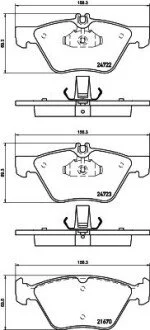 Гальмівні колодки, дискове гальмо (набір) HELLA 8DB355014291