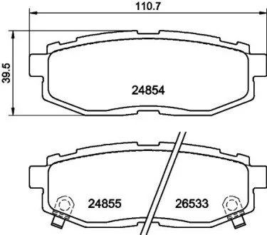 Гальмівні колодки, дискове гальмо (набір) HELLA 8DB355014341