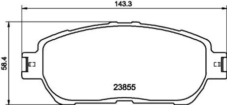 Колодки гальмівні перед. Lexus ES300/330 02.09-06.03 Toyota Avalon,Camry,Sienna,Lexus 2.4-3.5 01- HELLA 8DB 355 014-441