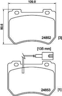 Гальмівні колодки, дискове гальмо (набір) HELLA 8DB355014651