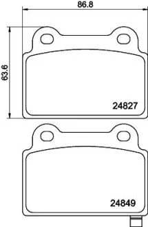 Гальмівні колодки, дискове гальмо (набір) HELLA 8DB355014701