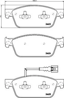 Тормозные колодки перед T5 09- (R17) PAGID HELLA 8DB355014-981