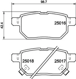 TOYOTA Тормозные колодки задн. Auris 05- HELLA 8DB 355 014-991