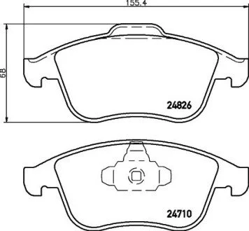 Тормозные колодки дисковые перед. Renault Scenic III/Megane III 2.0DCi 08- HELLA 8DB 355 015-041
