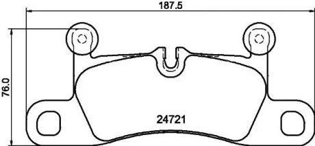 Гальмівні колодки дискові зад. VW Touareg 10-/Porsche Cayenne 10- HELLA 8DB355015-101