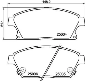 Тормозные колодки дисковые.. Opel Astra J (16) 09- HELLA 8DB 355 015-241