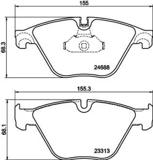 Тормозные колодки перед. BMW 5 F10 10- HELLA 8DB 355 015-261