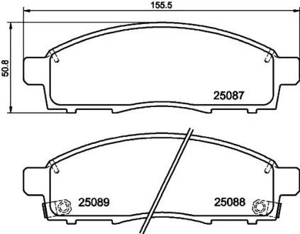Гальмівні колодки, дискове гальмо (набір) HELLA 8DB355015321 (фото 1)