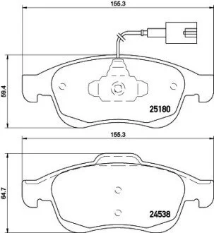 Гальмівні колодки, дискове гальмо (набір) HELLA 8DB355015521 (фото 1)