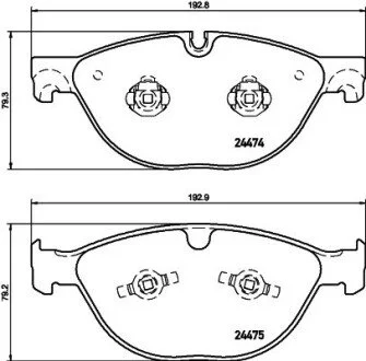 Гальмівні колодки, дискове гальмо (набір) HELLA 8DB355015701