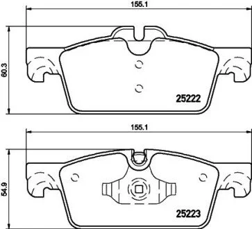 Гальмівні колодки, дискове гальмо (набір) HELLA 8DB355015711