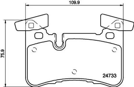 Гальмівні колодки, дискове гальмо (набір) HELLA 8DB355015721