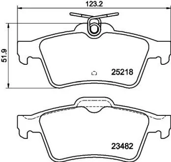 Гальмівні колодки, дискове гальмо (набір) HELLA 8DB355015741