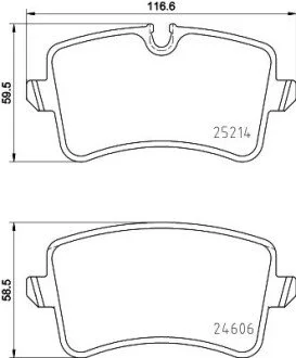 Тормозные колодки зад. Audi A6 10- (TRW) PAGID HELLA 8DB355016-001