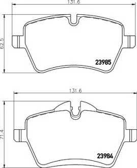 Гальмівні колодки, дискове гальмо (набір) HELLA 8DB355016041