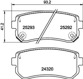 Гальмівні колодки, дискове гальмо (набір) HELLA 8DB355016221