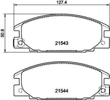 Гальмівні колодки, дискове гальмо (набір) HELLA 8DB355016341