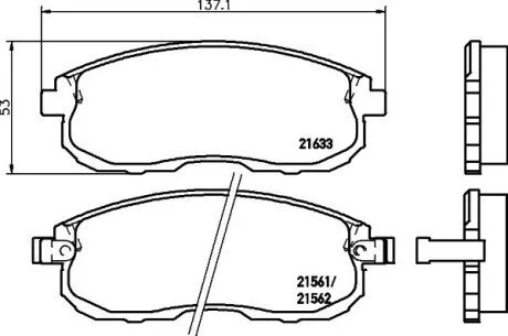 Гальмівні колодки, дискове гальмо (набір) HELLA 8DB355016381