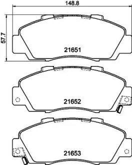 Гальмівні колодки, дискове гальмо (набір) HELLA 8DB355016441