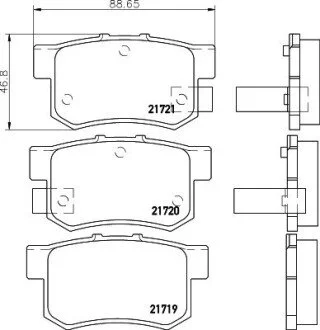 Гальмівні колодки, дискове гальмо (набір) HELLA 8DB355016451