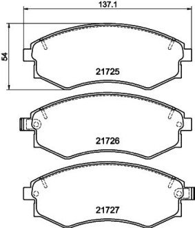 Гальмівні колодки, дискове гальмо (набір) HELLA 8DB355016691