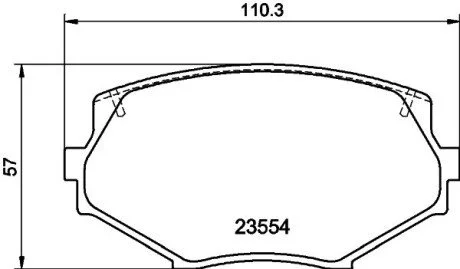 Гальмівні колодки, дискове гальмо (набір) HELLA 8DB355016861