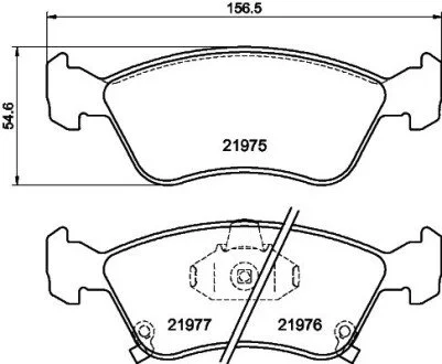 Гальмівні колодки, дискове гальмо (набір) HELLA 8DB355016981