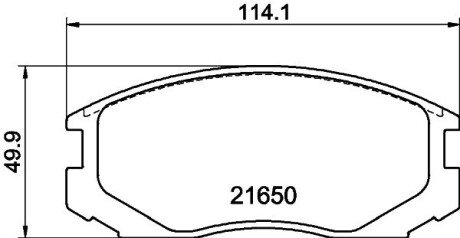Гальмівні колодки, дискове гальмо (набір) HELLA 8DB355017161
