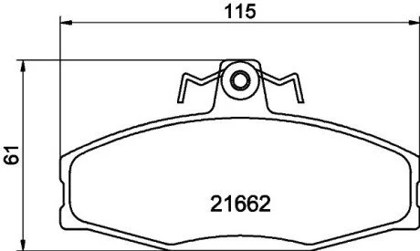 Гальмівні колодки, дискове гальмо (набір) HELLA 8DB355017931