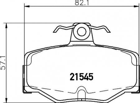 Гальмівні колодки, дискове гальмо (набір) HELLA 8DB355018021 (фото 1)