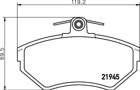 Гальмівні колодки, дискове гальмо (набір) HELLA 8DB355018251