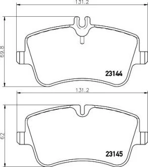 Гальмівні колодки, дискове гальмо (набір) HELLA 8DB355018331 (фото 1)