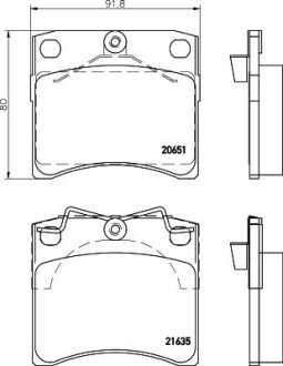 Гальмівні колодки, дискове гальмо (набір) HELLA 8DB355018381