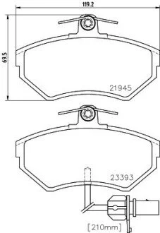 Тормозные колодки передние W163 M-клас PAGID HELLA 8DB355018-451