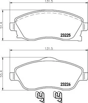 Гальмівні колодки, дискове гальмо (набір) HELLA 8DB355018511