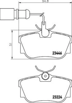 Гальмівні колодки, дискове гальмо (набір) HELLA 8DB355018571