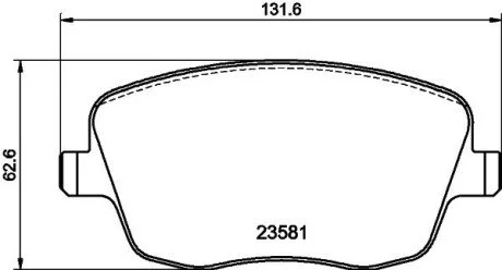 Гальмівні колодки, дискове гальмо (набір) HELLA 8DB355018801