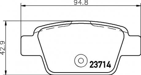 Гальмівні колодки, дискове гальмо (набір) HELLA 8DB355018851