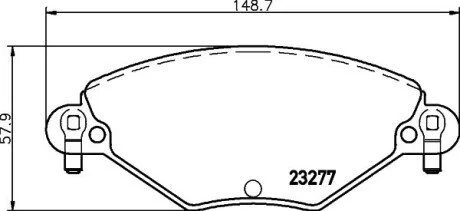 Гальмівні колодки, дискове гальмо (набір) HELLA 8DB355019411