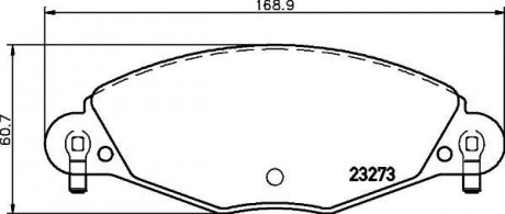 Гальмівні колодки, дискове гальмо (набір) HELLA 8DB355019421 (фото 1)