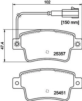 Гальмівні колодки (набір) HELLA 8DB355019801