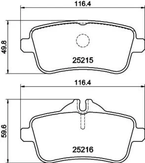 Гальмівні колодки дискові T2189 HELLA 8DB355019841